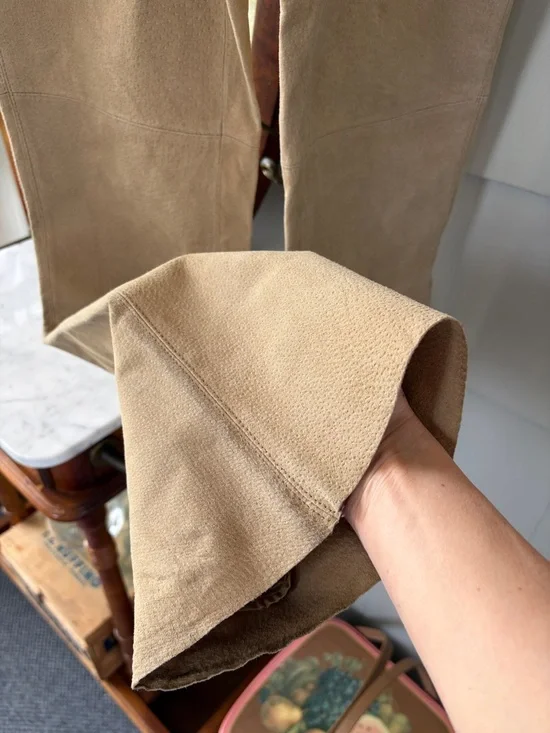 Vintage Suede Lace-Up Bootcut Festival Pants - Picture 4 of 12